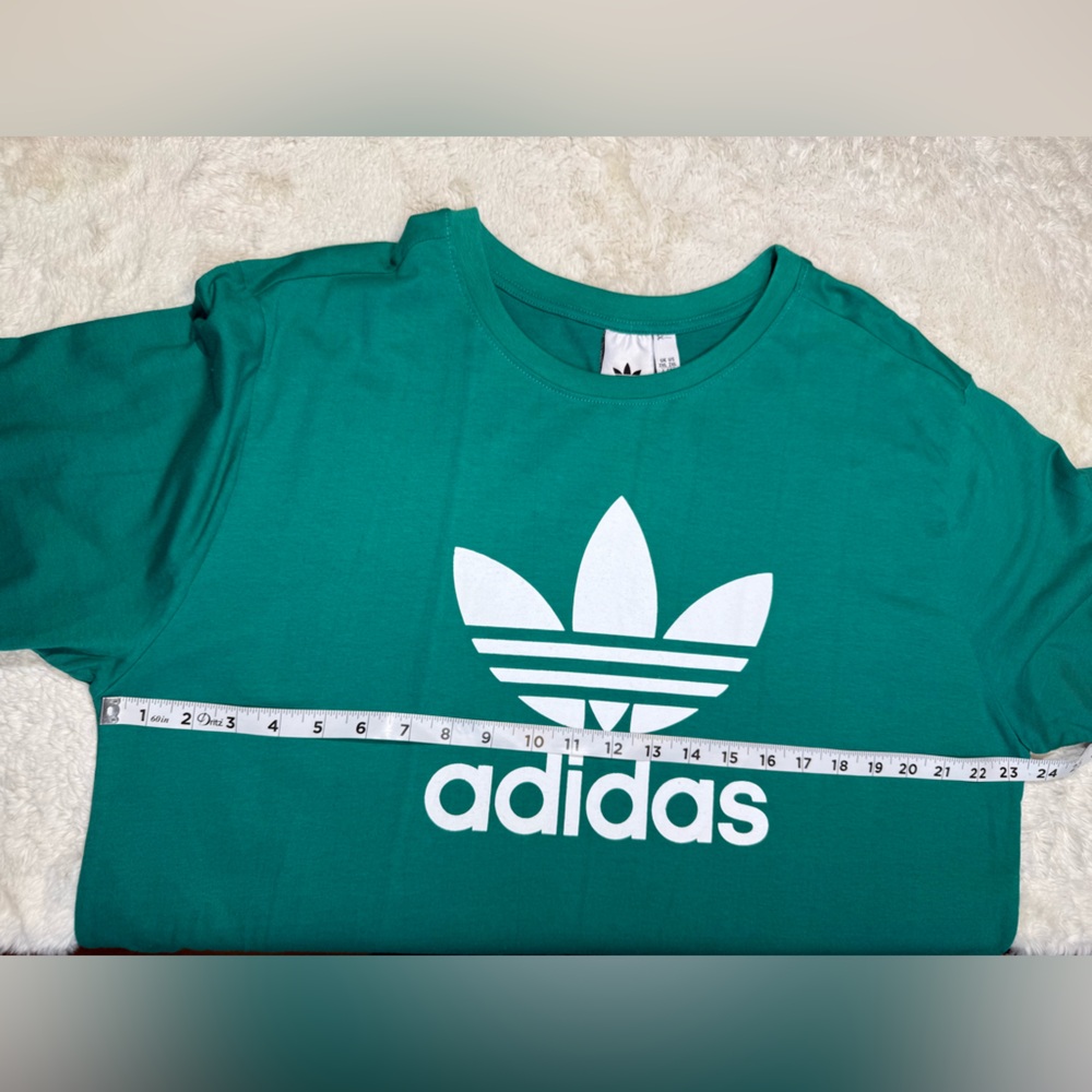 adidas Green Trefoil Short Sleeve Tee with White Logo - Picture 5 of 7